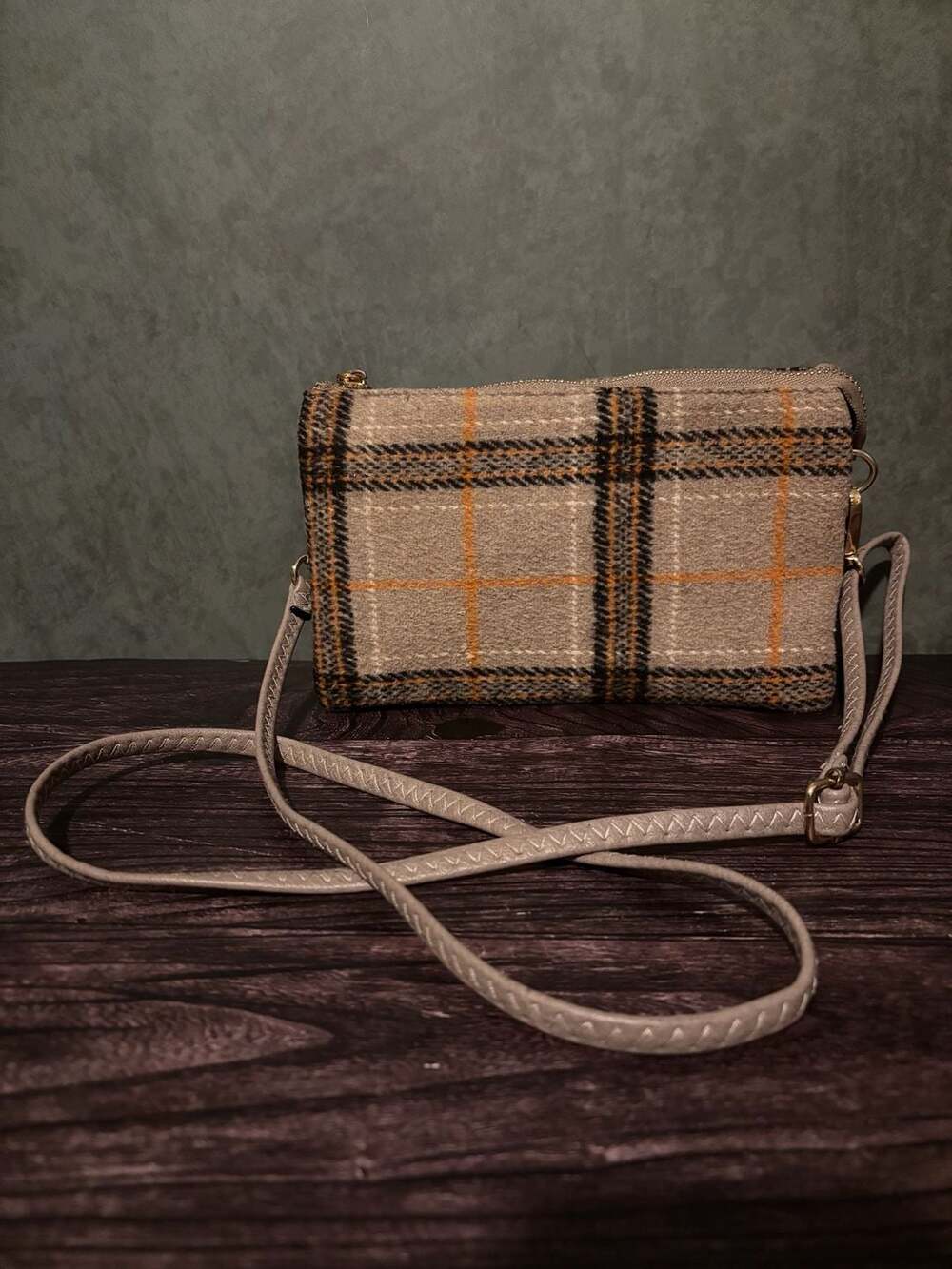 Jen & Co Riley Plaid Vegan Crossbody